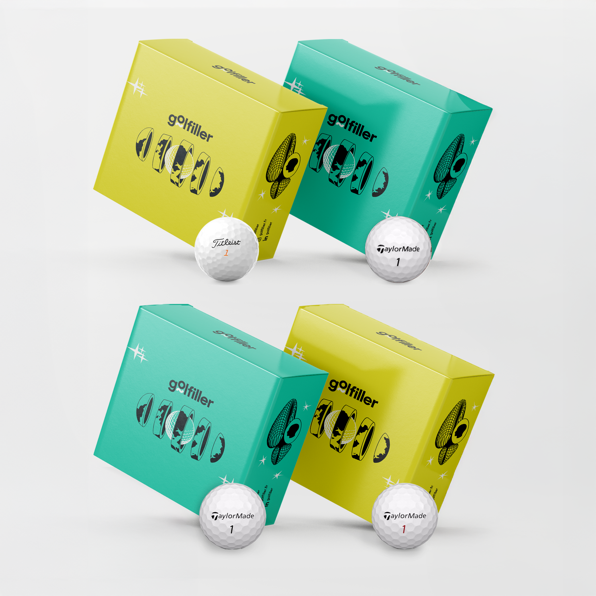 PACK TAYLORMADE - 12 Tp5 4A, 12 Tp5x 4A, 24 Taylormade Mix 4A, 100 Mix Titleist 2A